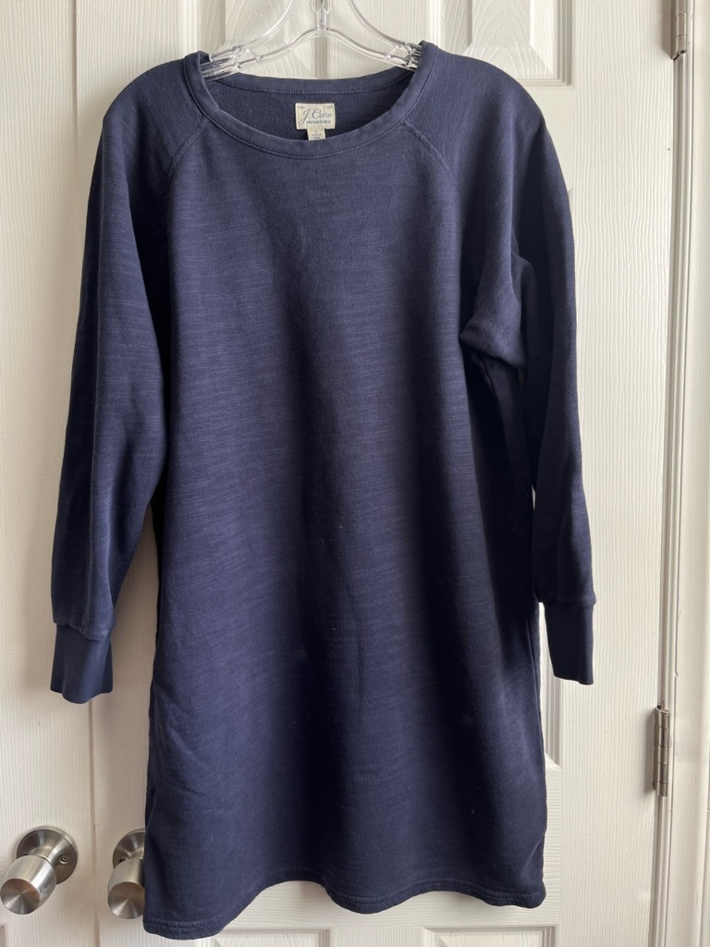 J. Crew Navy Blue Vintage Fleece Sweatshirt Dress Size Small